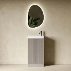 Drench Groove 460mm Fluted Floorstanding Cloakroom Vanity Unit & Basin