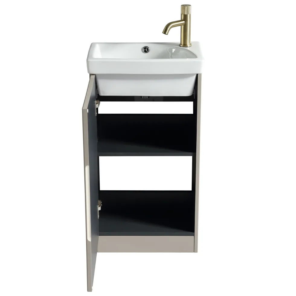 Drench Groove 460mm Fluted Floorstanding Cloakroom Vanity Unit & Basin