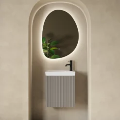 Drench Groove 460mm Fluted Wall Hung Cloakroom Vanity Unit & Basin