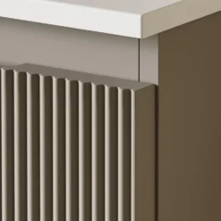 Drench Groove 870mm Fluted Wall Hung Curved Vanity Unit & Matt Stone Basin