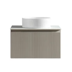 Drench Groove 600mm Fluted Wall Hung Vanity Unit & Sintered Stone Countertop