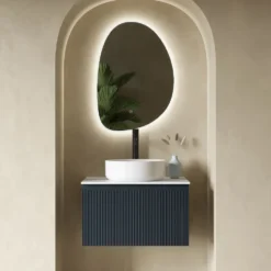 Drench Groove 600mm Fluted Wall Hung Vanity Unit & Sintered Stone Countertop