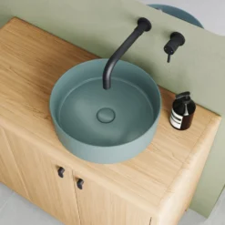 Drench Hue Round Countertop Basin - Teal