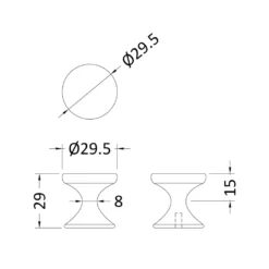 Drench Indented Round Knob Furniture Handle