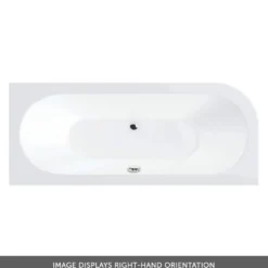 Drench J Shaped Double Ended Corner Bath & Front Panel - 1650 x 725mm