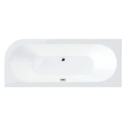 Drench J Shaped Double Ended Corner Bath & Front Panel - 1650 x 725mm