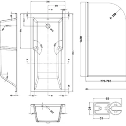 Drench Keyhole Shower Bath & Shower Screen