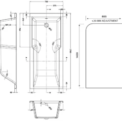 Drench Keyhole Shower Bath & Shower Screen