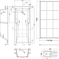 Drench Keyhole Shower Bath & Shower Screen