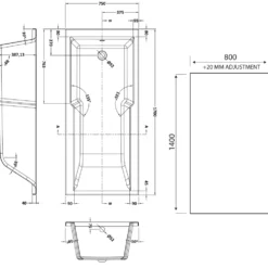 Drench Keyhole Shower Bath & Shower Screen