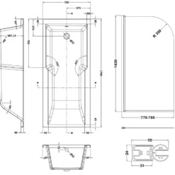 Drench Keyhole Shower Bath & Shower Screen