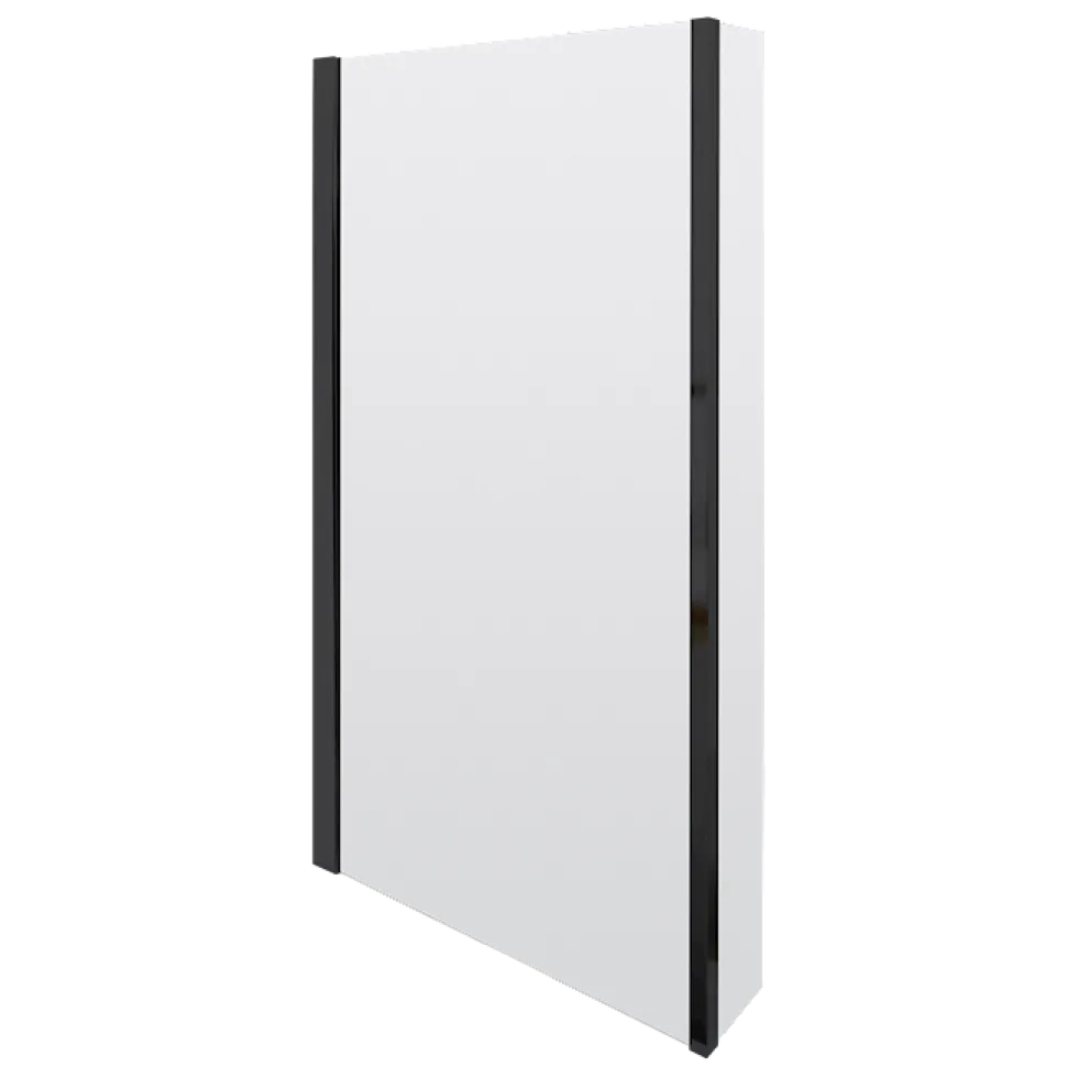 Drench L Shaped Shower Bath with Black Shower Screen & Panel - 1700mm