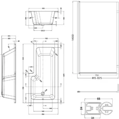 Drench L Shaped Shower Bath with Panel and Shower Screen - 1700mm