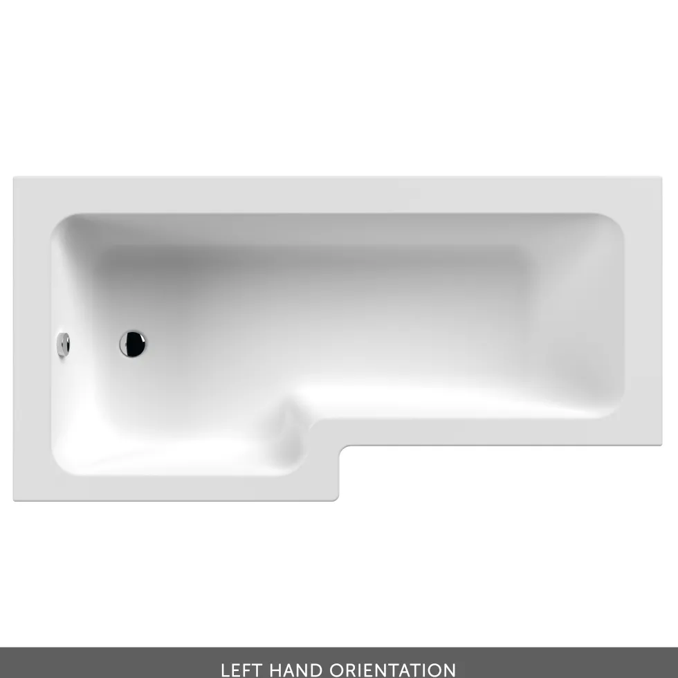 Drench L Shaped Shower Bath with Panel and Shower Screen - 1700mm