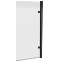Drench Matt Black 8mm Square Corner Hinged Bath Screen - 1520 x 815mm