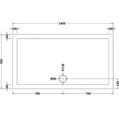 Drench MineralStone 40mm Low Profile Rectangular Shower Tray