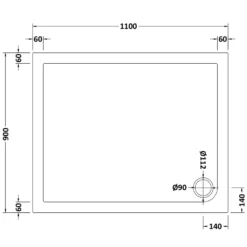Drench MineralStone 40mm Low Profile Rectangular Shower Tray