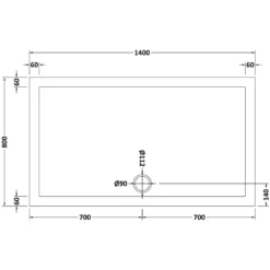 Drench MineralStone 40mm Low Profile Rectangular Shower Tray