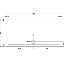 Drench MineralStone 40mm Low Profile Rectangular Shower Tray
