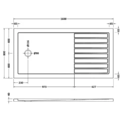 Drench MineralStone Walk In Shower Tray with Draining Area