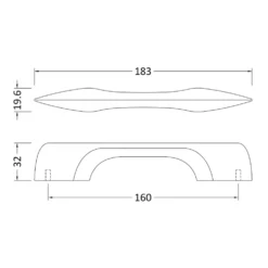 Drench Modern D Bar Furniture Handle - 160mm Centres