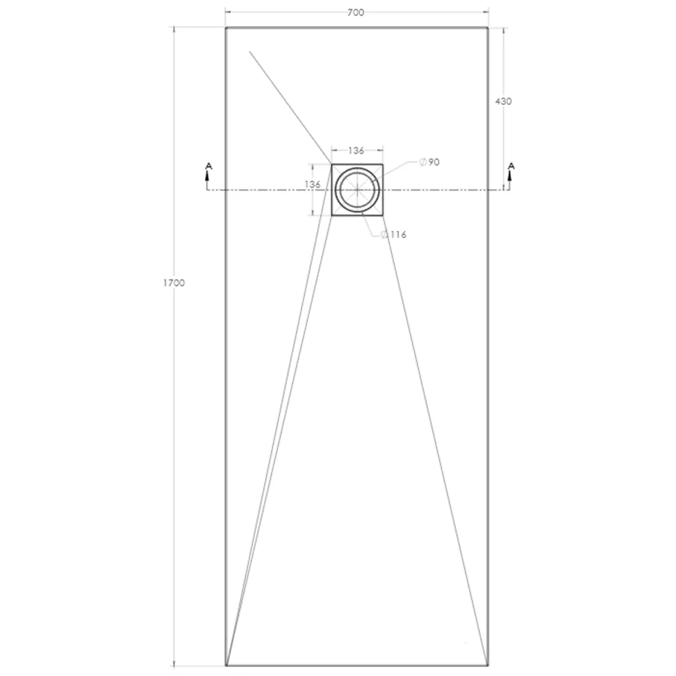 Drench Naturals Black Thin Slate-Effect Rectangular Shower Tray - 11 Sizes