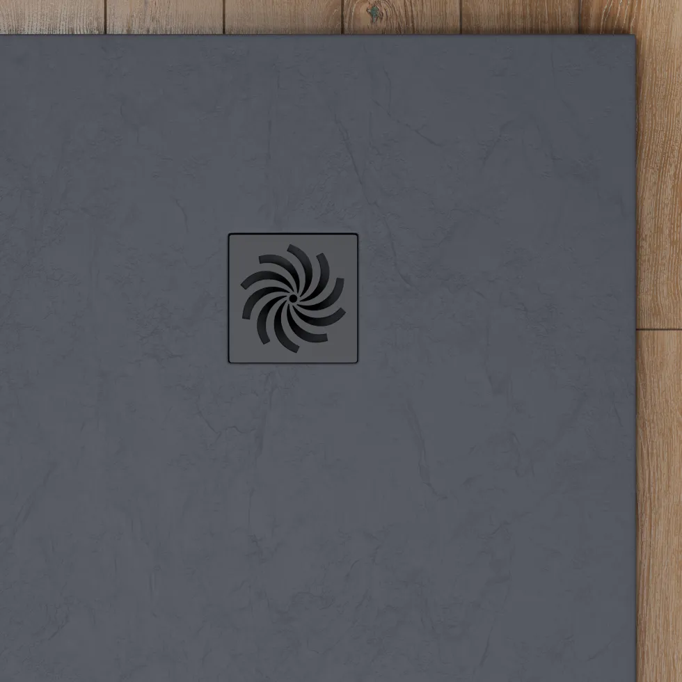 Drench Naturals Dark Grey Thin Slate-Effect Rectangular Shower Tray - 4 Sizes