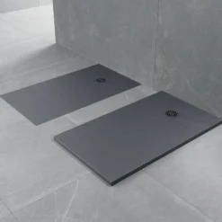 Drench Naturals Dark Grey Thin Slate-Effect Rectangular Shower Tray - 4 Sizes