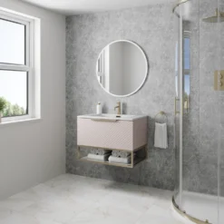 Drench Naturals Grey Concrete PVC Waterproof Bathroom Wall Panel - 1000 x 2400mm