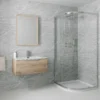 Drench Naturals Matt Grey Marble PVC Waterproof Bathroom Wall Panel - 1000 x 2400mm