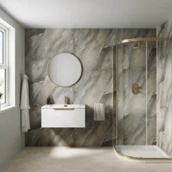 Drench Naturals Matt Slate PVC Waterproof Bathroom Wall Panel - 1000 x 2400mm