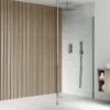 Drench Naturals Oak & Black Slatted Wood Waterproof Bathroom Wall Panel - 3 pack