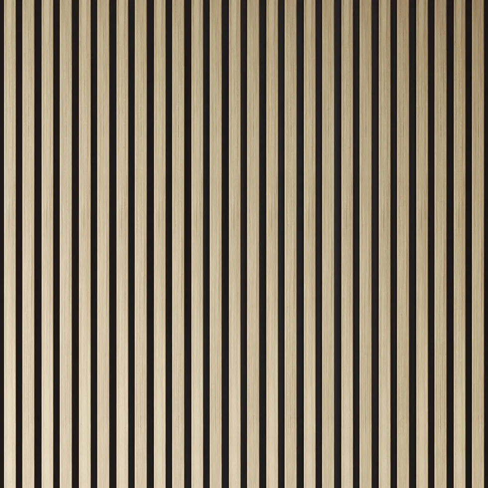 Drench Naturals Oak & Black Slatted Wood Waterproof Bathroom Wall Panel - 3 pack