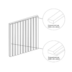 Drench Naturals Slatted Bathroom Wall Panel End Caps