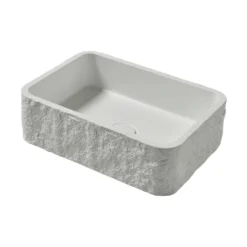 Drench Naturals Stone Texture Rectangular Countertop Basin with Waste
