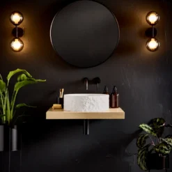 Drench Naturals Stone Texture Round Countertop Basin with Waste