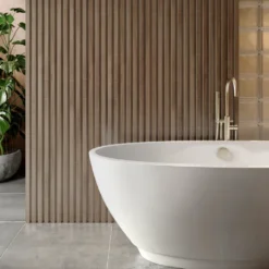 Drench Naturals Walnut Slatted Wood Waterproof Bathroom Wall Panel - 3 pack