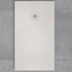 Drench Naturals White Thin Slate-Effect Rectangular Shower Tray - 11 Sizes