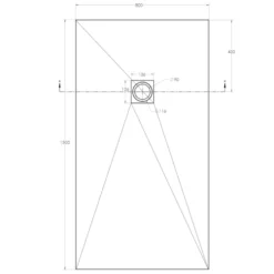 Drench Naturals White Thin Slate-Effect Rectangular Shower Tray - 11 Sizes