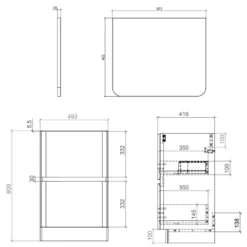 Drench Origin 500mm Floorstanding Vanity Unit & Countertop