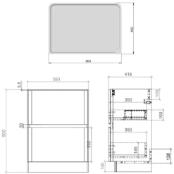 Drench Origin 600mm Floorstanding Vanity Unit & Countertop
