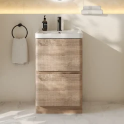 Drench Origin 500mm Fluted Floorstanding Vanity Unit & Basin