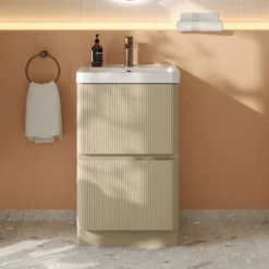 Drench Origin 500mm Fluted Floorstanding Vanity Unit & Basin