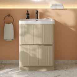 Drench Origin 600mm Fluted Floorstanding Vanity Unit & Basin
