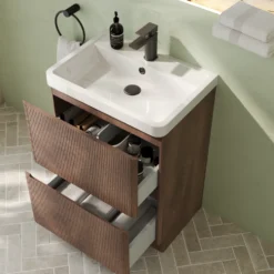 Drench Origin 600mm Fluted Floorstanding Vanity Unit & Basin