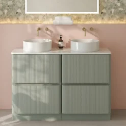 Drench Origin 1200mm Fluted Floorstanding Vanity Unit & Countertop