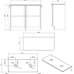Drench Origin 1000mm Fluted Floorstanding Vanity Unit & Countertop