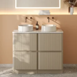 Drench Origin 1000mm Fluted Floorstanding Vanity Unit & Countertop