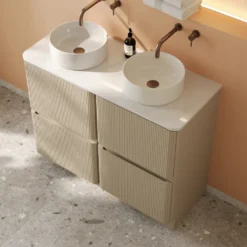 Drench Origin 1000mm Fluted Floorstanding Vanity Unit & Countertop