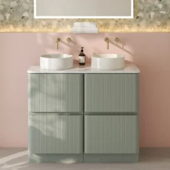 Drench Origin 1000mm Fluted Floorstanding Vanity Unit & Countertop